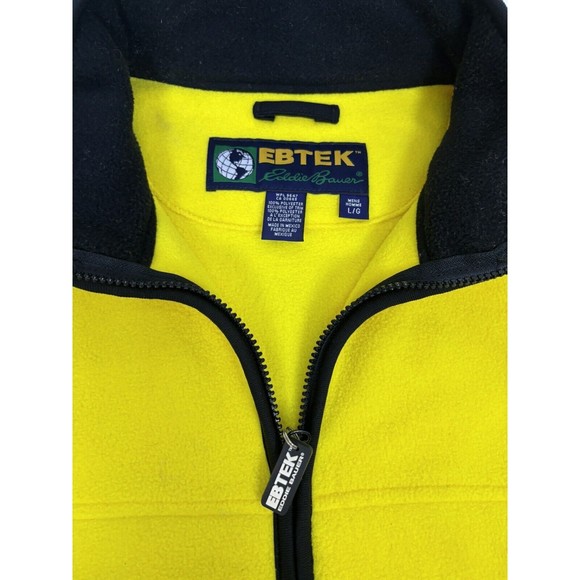 Ebtek Vintage Eddie Bauer Mens Fleece Vest Yellow Polartec Large - Picture 5 of 8